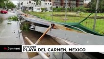 Hurricane Zeta hits Mexico with strong winds and heavy rain