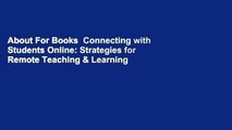 About For Books  Connecting with Students Online: Strategies for Remote Teaching & Learning  Review