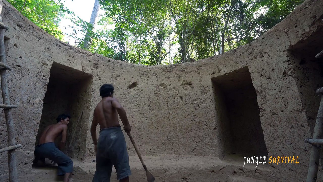 Build Amazing Underground Mansion and Bamboo Swimming Pool By Ancient Skills