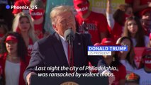 Trump blames Biden supporters for Philadelphia unrest
