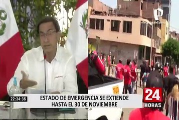 Gobierno amplía estado de emergencia hasta fines de noviembre