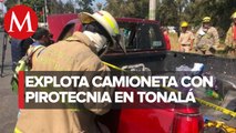 En Tonalá explota pirotecnia en camioneta, hay tres lesionados