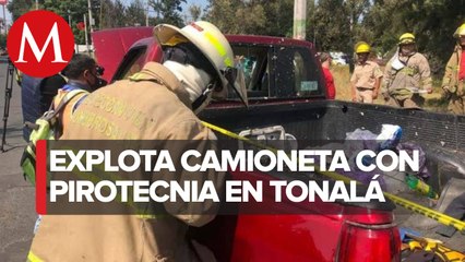 En Tonalá explota pirotecnia en camioneta, hay tres lesionados