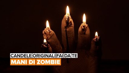 Candele originali fai da te: mani di zombie