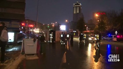 Sağanak kaza getirdi... Servis minibüsü devrildi | Video