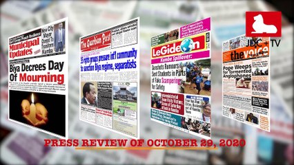 CAMEROONIAN PRESS REVIEW OF OCTOBER 29, 2020