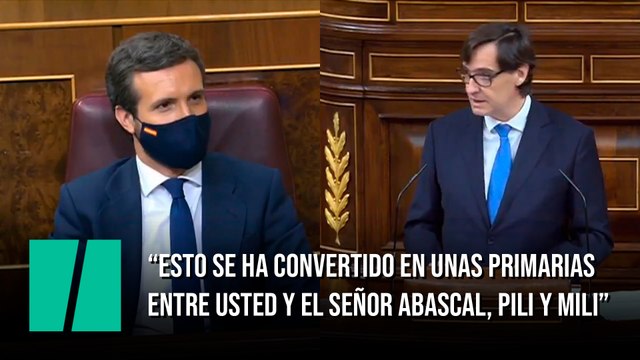 “Esto se ha convertido en unas primarias, entre usted y el señor Abascal, Pili y Mili”