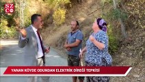 Mersin'de yanan ormanlık alanda köylülerden odun elektrik direği tepkisi