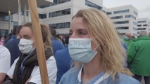 Coronavirus: le personnel soignant du MontLégia manifeste