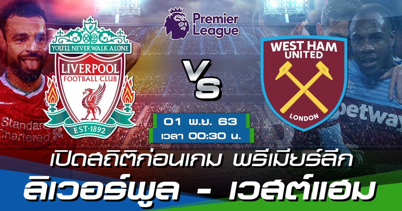 ลิเวอร์พูล - เวสต์แฮม ยูไนเต็ด : เปิดสถิติก่อนเกม พรีเมียร์ลีก 2020/21