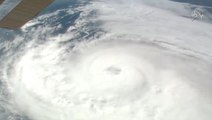 International Space Station flies over Hurricane Zeta