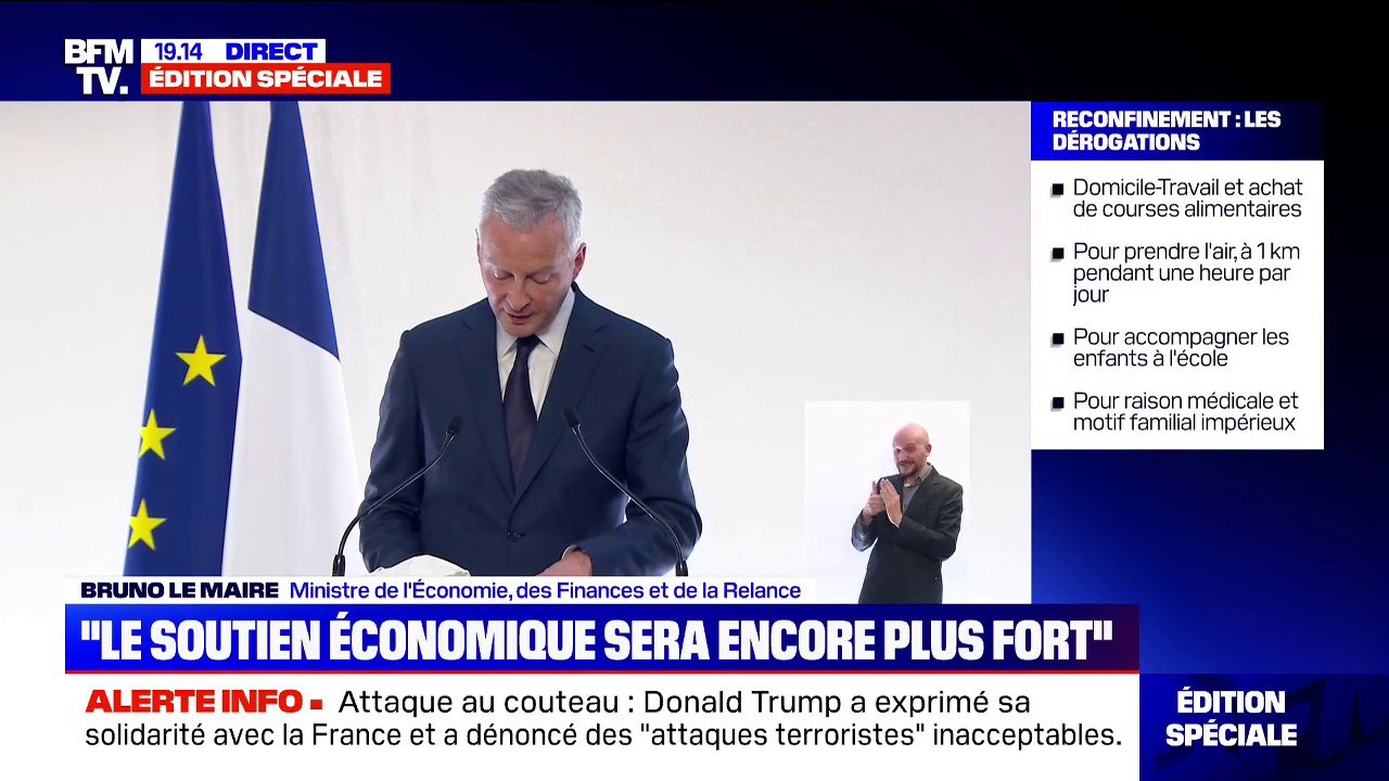 Bruno Le Maire annonce qu'un "crédit d'impôt incitant les bailleurs à annuler une partie de leurs loyers" sera introduit dans le projet de loi de finances en soutien à certaines entreprises