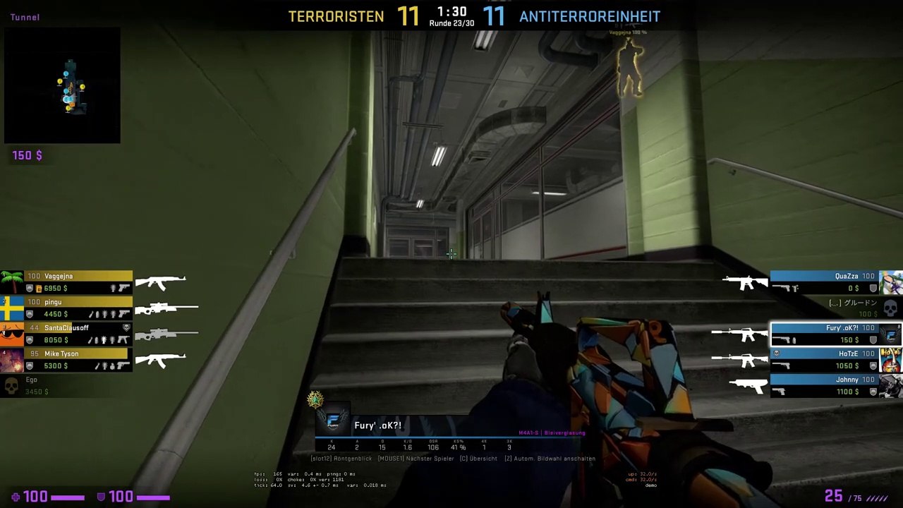 CSGO: 1 VS 4 Clutch on Nuke | FURY'