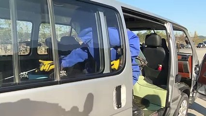 Disinfection checks take place in North Korea