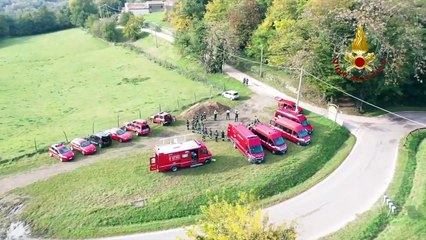 Precipita velivolo, addestramento dei Vigili del Fuoco nel Padovano (30.10.20)