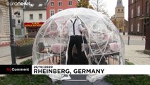 شاهد: مطعم ألماني يلجأ إلى الأكواخ البلاستيكية لتحقيق التباعد الاجتماعي