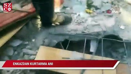Enkazdan yaralı kurtarma çalışmaları