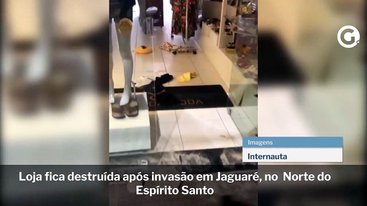 Loja fica destruída após invasão em Jaguaré, no norte do ES