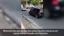 Motorista diz que perdeu dois pneus devido a buracos em rua de Campo Grande, em Cariacica