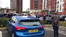 Tommy Robson's funeral procession arrives at Peterborough United's ground