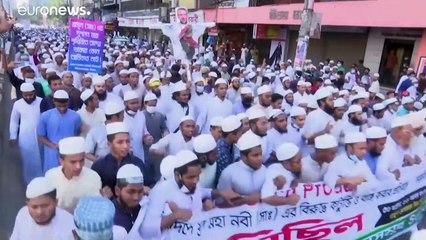 شاهد: مسيرات حاشدة في باكستان وبنغلادش ضد ماكرون والرسوم المسيئة للنبي محمد