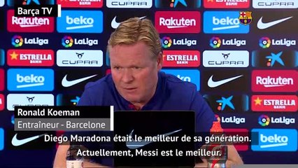 8e j. - Koeman : "On ne peut pas comparer Messi et Maradona"