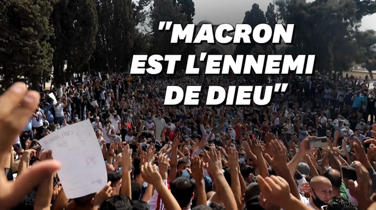 À Jérusalem, des centaines de Palestiniens manifestent contre les caricatures et Macron