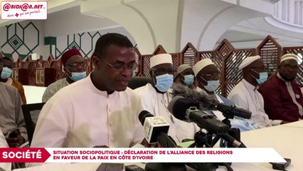 Situation sociopolitique : Déclaration de l’alliance des religions en faveur de la paix en Côte d’Ivoire