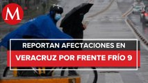 Seis municipios afectados por frente frío 9 en Veracruz