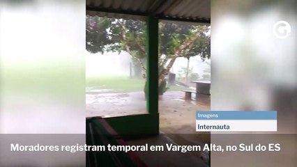 Moradores registram temporal em Vargem Alta, no Sul do Estado