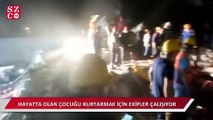 Enkaz altında yaşam mücadelesi kamerada