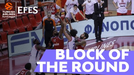 Efes Block of the Round: Hassan Martin, Olympiacos Piraeus