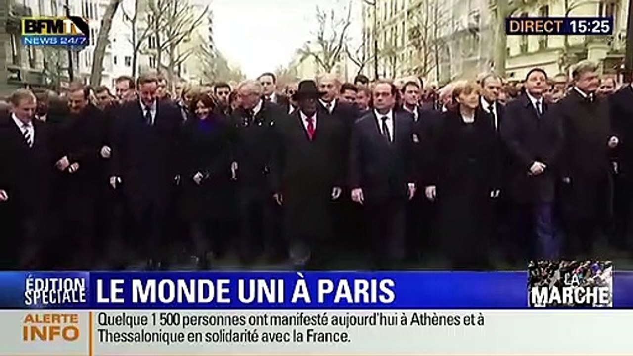 Comment Sarkozy tape l'incruste à la marche du 11 janvier 2015