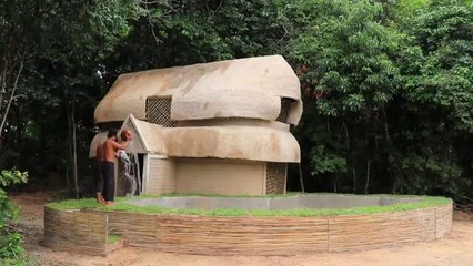 [Vidéo complète] Construire une villa de luxe en boue avec piscine privée et salon privé