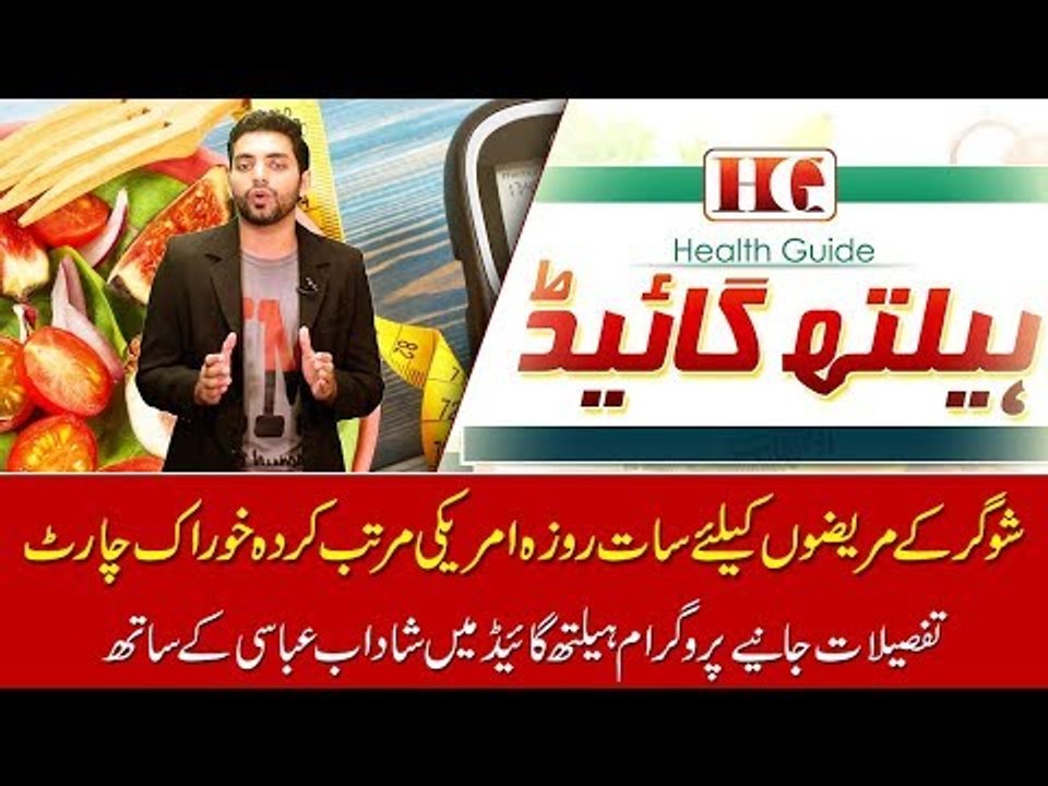 American Based One Week Diet Plan for Diabetic Patients. Program Health Guide with Shadab Abbasi