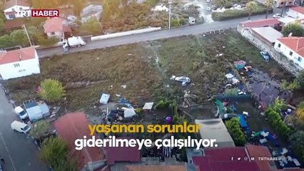 Depremin merkez üssü Seferihisar havadan görüntülendi