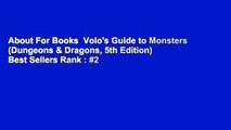 About For Books  Volo's Guide to Monsters (Dungeons & Dragons, 5th Edition)  Best Sellers Rank : #2