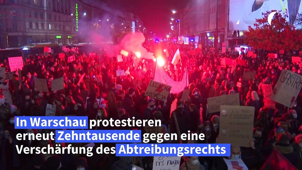 Proteste gegen Abtreibungsrecht - Zusammenstöße in Warschau
