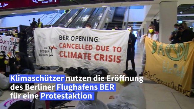 BER: Klima-Protest zur Flughafen-Eröffnung