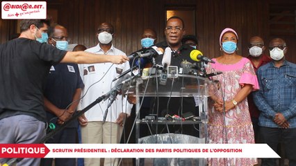 Déroulement du scrutin présidentiel : Déclaration des partis politiques de l’opposition