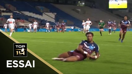TOP 14 - Essai d'Ulupano SEUTENI (UBB) - Bordeaux-Bègles - Agen - J7 - Saison 2020/2021