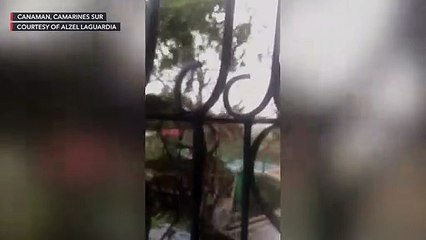 Strong wind and heavy rain of #RollyPH hit Canaman, Camarines Sur