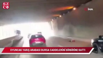 Oyuncak yarış arabası Bursa caddelerini birbirine kattı