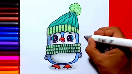 How to draw a cute penguin easy | Zed cute drawings