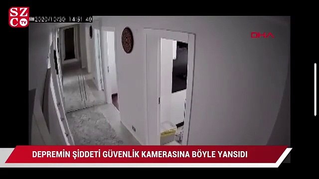 Depremin şiddeti güvenlik kamerasına böyle yansıdı