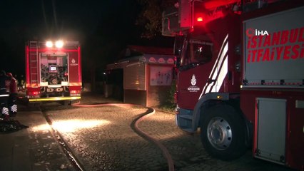 Bayrampaşa’da park içindeki kafe alev alev yandı