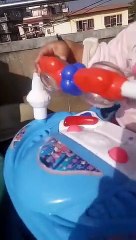 Cute Baby Wants Play with Water