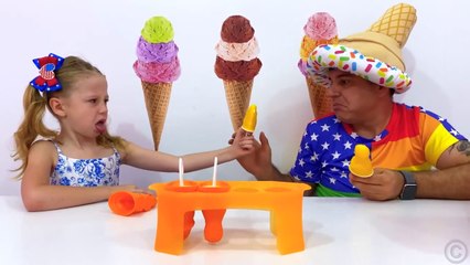 Nastya and dad make ice cream