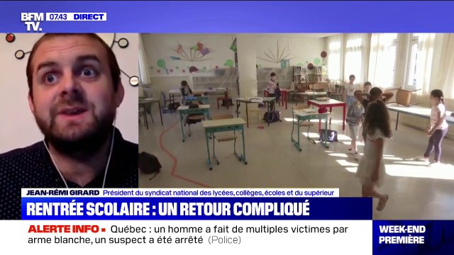 Protocole sanitaire à l'école: le président d'un syndicat enseignant pointe un risque que ça parte en vrille dans certains établissements