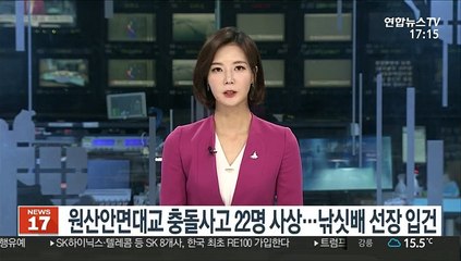 원산안면대교 충돌사고 22명 사상…낚싯배 선장 입건
